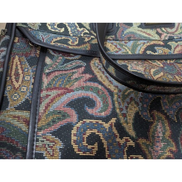 Verdi Boho Tapestry Shoulder Carry On Tote Bag 21"x15"x8" Weekend Retro Vntg - Picture 14 of 16